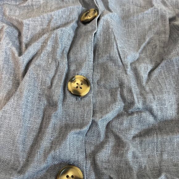 Torrid Women's Plus Size Blue Linen Blend Button-Front Crop Tank - Size 6 - NWT - Picture 4 of 8